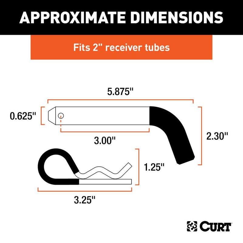CURT 5/8 in. Hitch Pin (2 in. Receiver, Zinc with Rubber Grip) - 21510