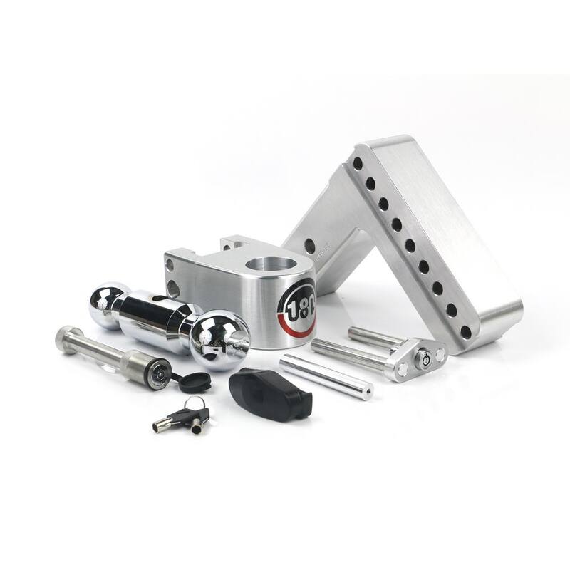 Weigh Safe 180 Hitch - 6" Adjustable Trailer Hitch for 2.5" Receiver w/ Chrome Plated Balls & 2 pc Keyed Alike Lock Set - CTB6-2.5-KA