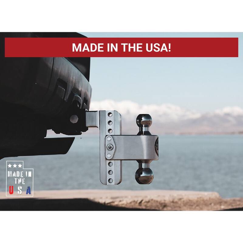 Weigh Safe 180 Hitch - 6" Adjustable Trailer Hitch for 2.5" Receiver w/ Chrome Plated Balls & 2 pc Keyed Alike Lock Set - CTB6-2.5-KA