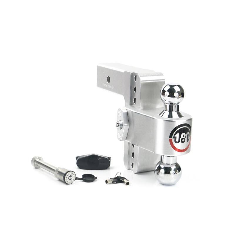 Weigh Safe 180 Hitch - 6" Adjustable Trailer Hitch for 2.5" Receiver w/ Chrome Plated Balls & 2 pc Keyed Alike Lock Set - CTB6-2.5-KA
