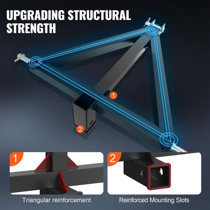 VEVOR 3 Point Hitch Receiver 2 in. Receiver Trailer Hitch Category 1 Tractor Tow Drawbar Adapter for Trailers Farm Equipment - SJXTJ2524YCSOXEDLV0