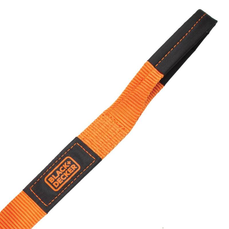 BLACK+DECKER 2 in. x 20 ft. Recovery Strap Rope w/Loop Ends - 9,000 LB. Break Strength - BD1001