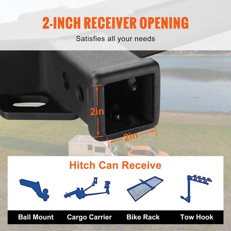 VEVOR Class 3 Trailer Hitch, 2 in. Receiver, Q455B Steel Tube Frame, Compatible with 2019-2023 Toyota RAV4,6000 lbs., Black - GGLJQTG2YCTOENR9TV0-730