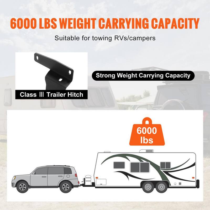 VEVOR Class 3 Trailer Hitch, 2 in. Receiver, Q455B Steel Tube Frame, Compatible with 2019-2023 Toyota RAV4,6000 lbs., Black - GGLJQTG2YCTOENR9TV0-730