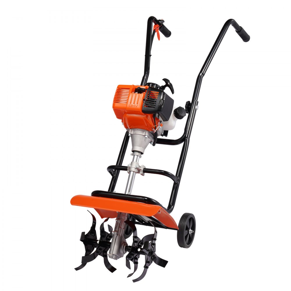 VEVOR Tiller Cultivator, 31CC 4-Stroke Garden Cultivator, Tiller with 4 Steel Adjustable Front Tines for Lawn, Garden and Field Cultivation - RYGYJ31CCSCC2310JV0