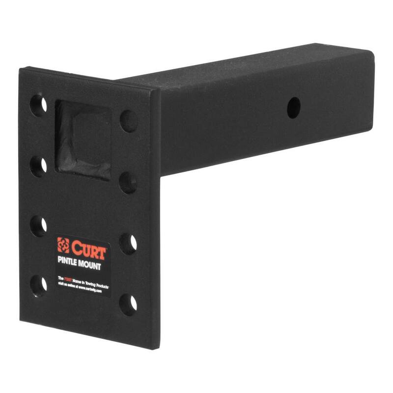CURT Adjustable Pintle Mount (2-1/2 in. Shank, 18,000 lbs., 7 in. High, 8 in. Long) - 48329