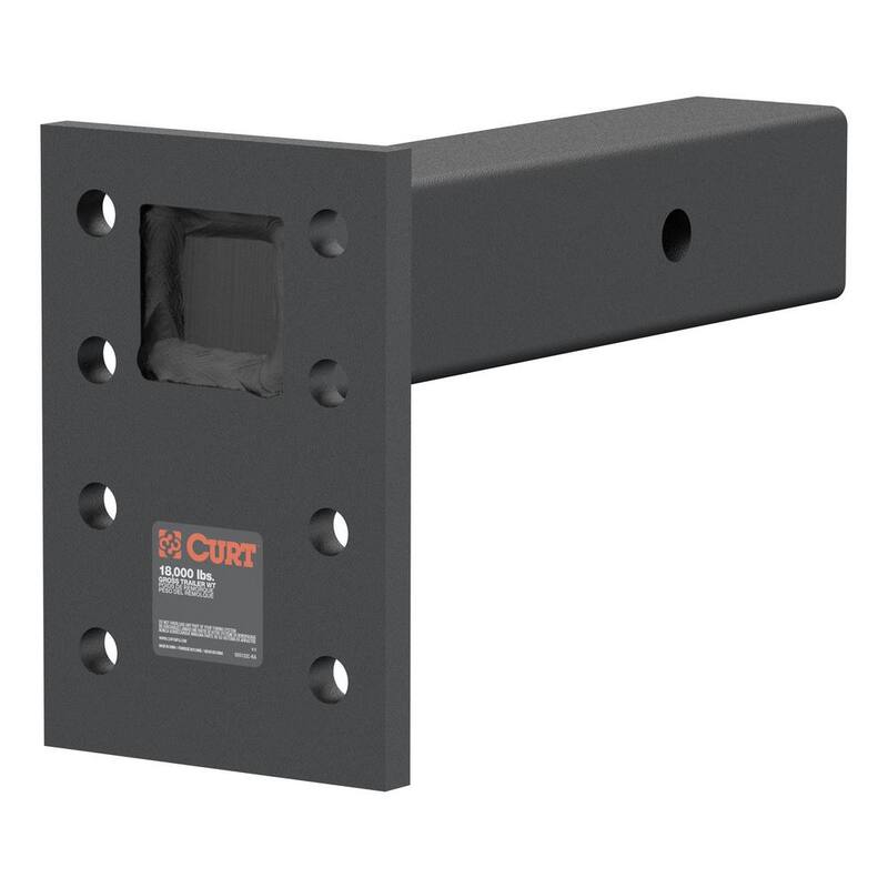 CURT Adjustable Pintle Mount (2-1/2 in. Shank, 18,000 lbs., 7 in. High, 8 in. Long) - 48329