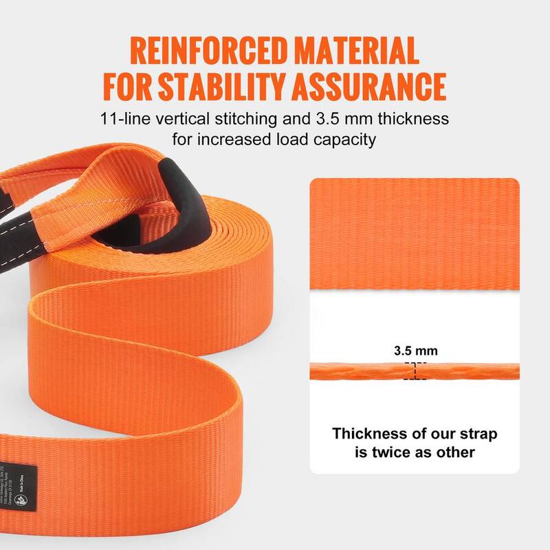 VEVOR 30 in. Recovery Tow Rope 36,000 lbs. Heavy-Duty Off Road Snatch Strap Extreme Duty Energy Snatch Strap for Truck ATV - DZDL3IN30FTJG2LACV0