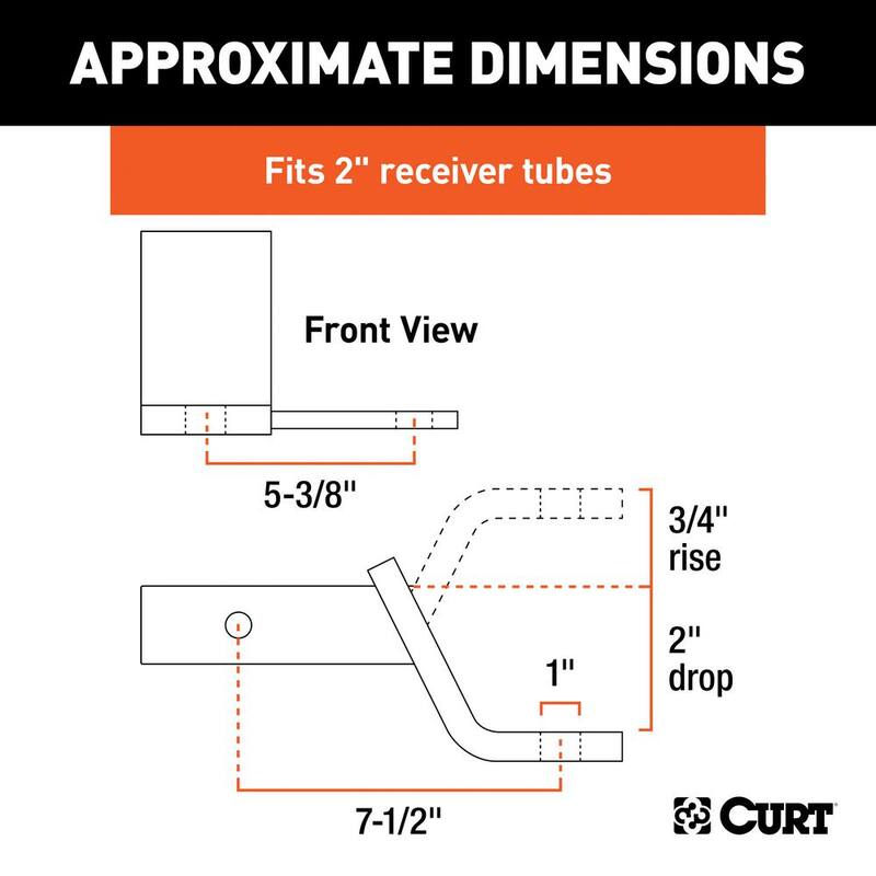 CURT 7,500 lbs. 2 in. Drop Sway Control Tab Trailer Hitch Ball Mount (2 in. Shank) - 45820