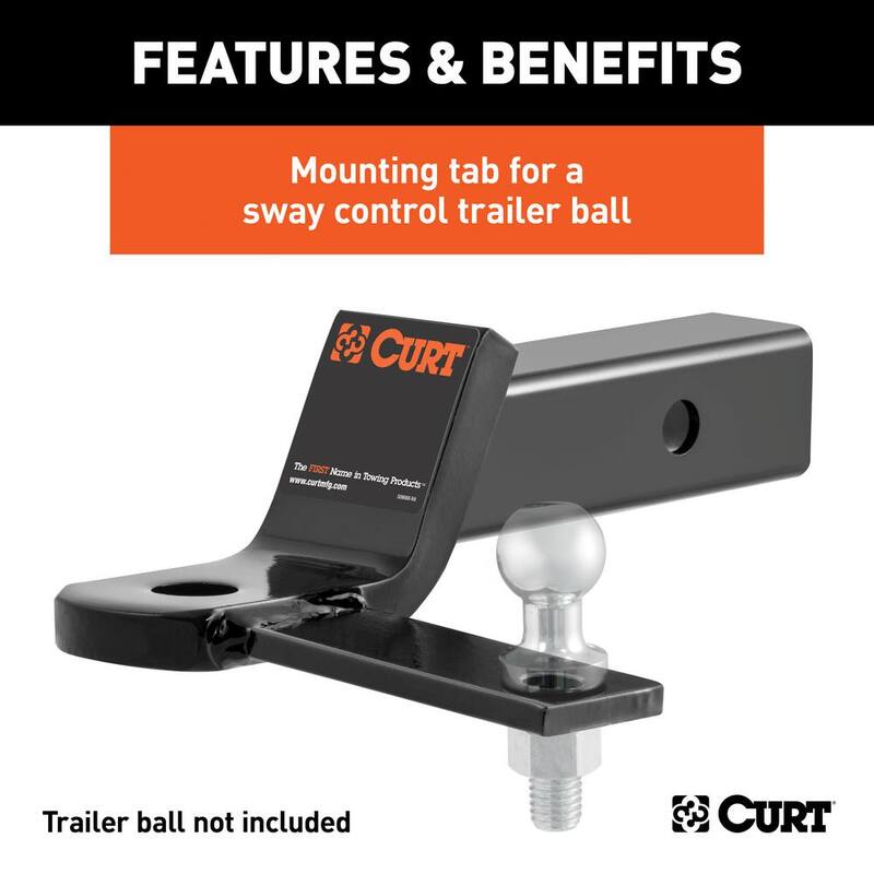 CURT 7,500 lbs. 2 in. Drop Sway Control Tab Trailer Hitch Ball Mount (2 in. Shank) - 45820
