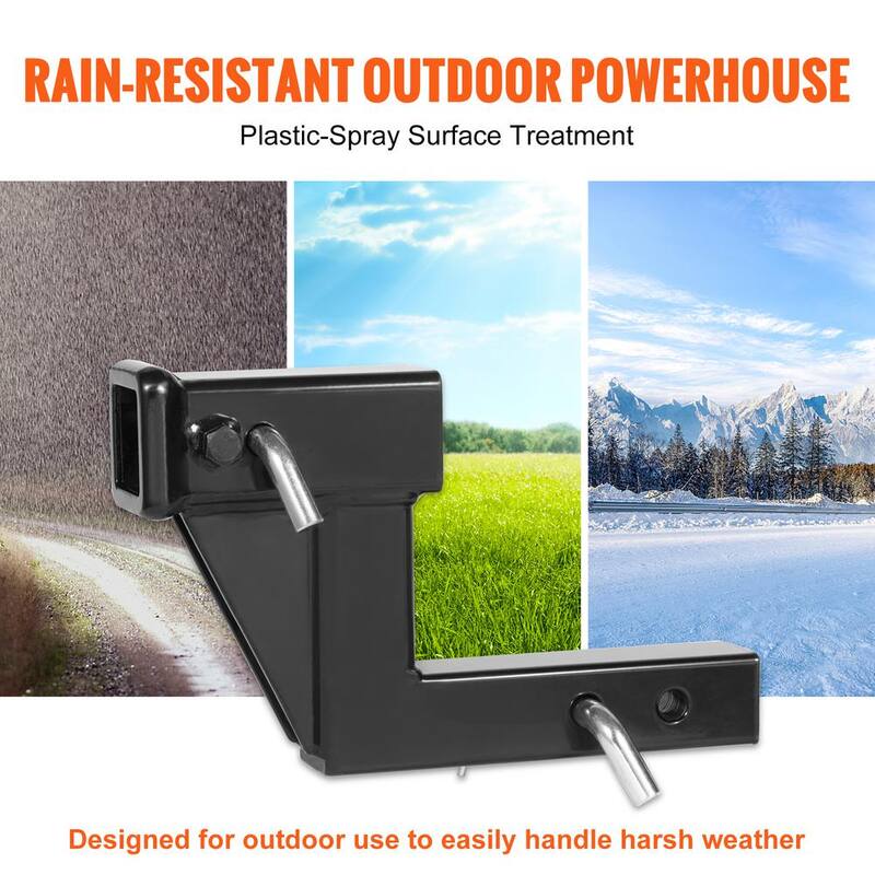 VEVOR Trailer Hitch Riser, for 2 in. Receiver with 6 in. Rise/Drop, Trailer Receiver Hitch Extender Extension Adapter, Black - TCYZSJGDK229U33NOV0-730