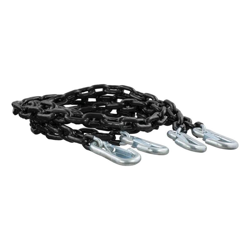 CURT 60" Safety Chains with 2 Snap Hooks Each (5,000 lbs., Vinyl-Coated, 2-Pack) - 19749
