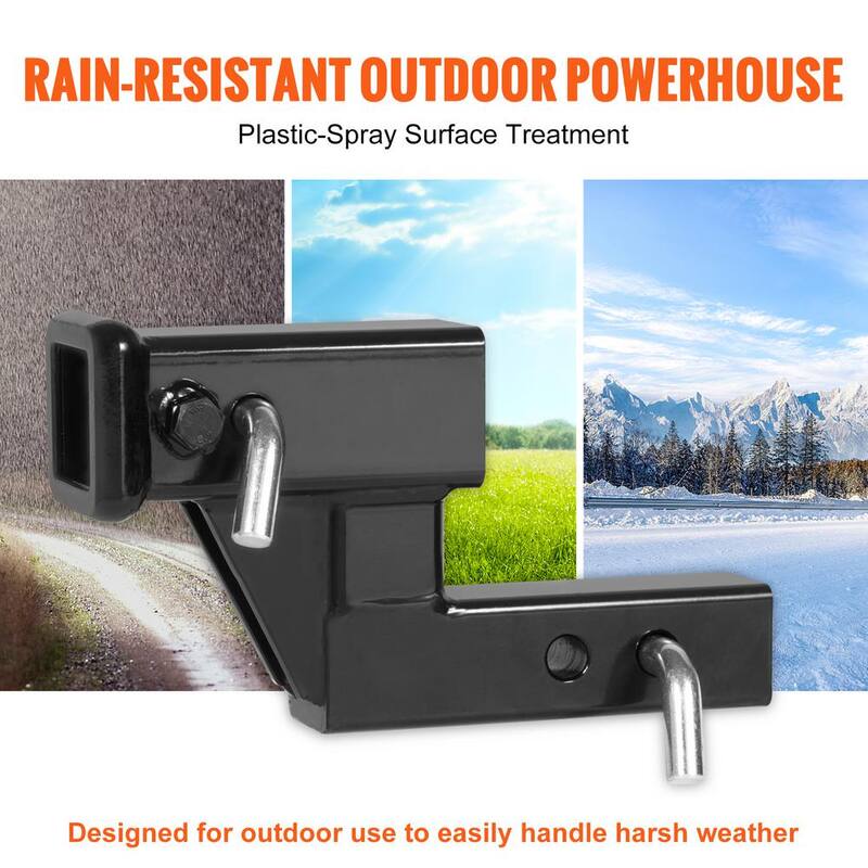 VEVOR Trailer Hitch Riser, for 2 in. Receiver with 4 in. Rise/Drop, Trailer Receiver Hitch Extender Extension Adapter, Black - TCYZSJGDK226MN6EVV0-730