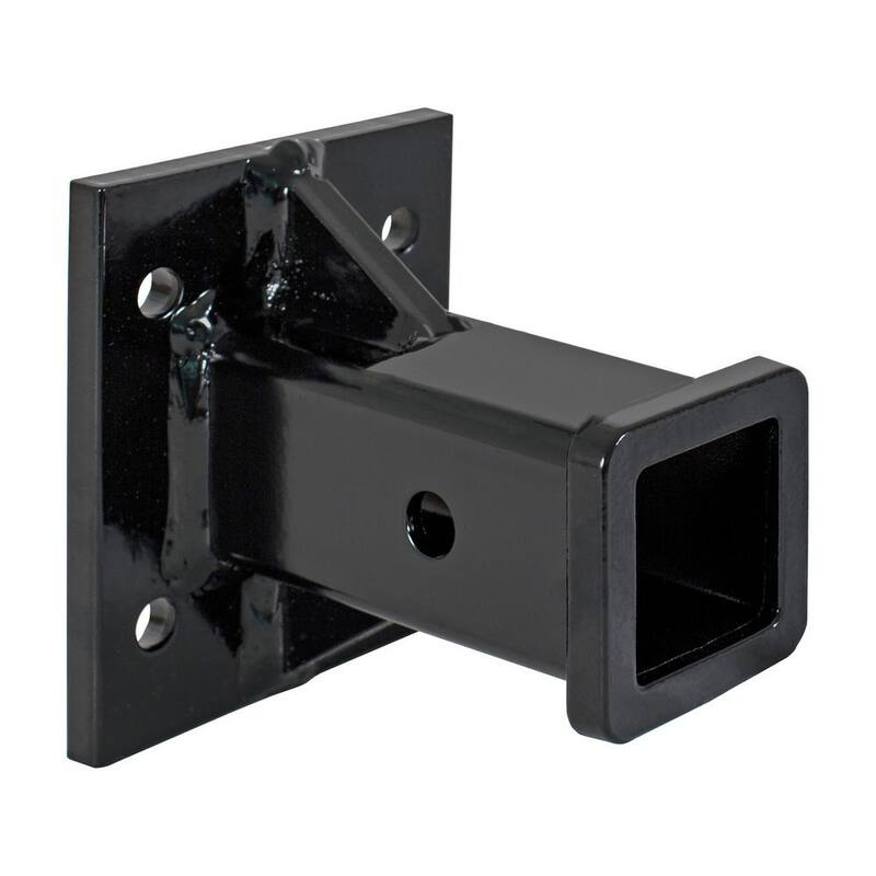 Buyers Products Company Black Receiver Tube 2 in. I.D. x 6 in. L Welded to 1/2 in. Mounting Plate - 1804055