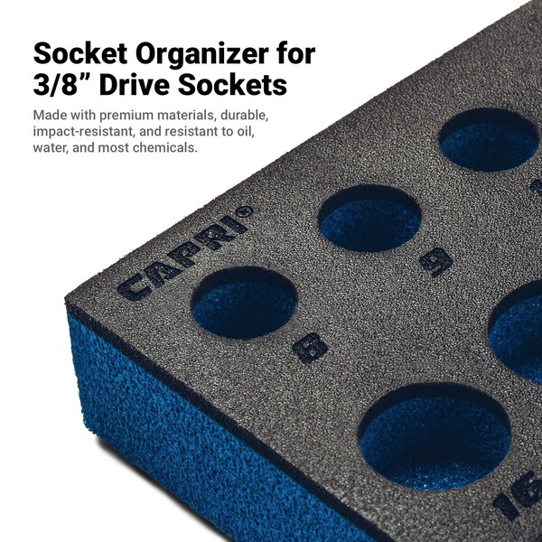 Capri Tools Mechanic's Tray for 38 Drive Sockets, Metric - CP50300-38MT