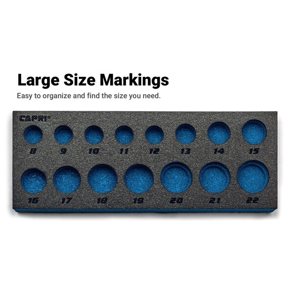 Capri Tools Mechanic's Tray for 38 Drive Sockets, Metric - CP50300-38MT