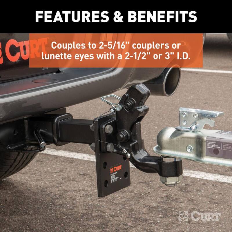 CURT 16,000 lbs. Trailer Hitch Ball Mount & Pintle Hook Combination with 2-5/16 in. Ball - 48200