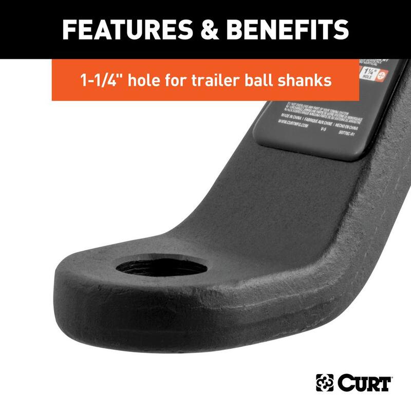 CURT 20,000 lbs. 4 in. Drop Commercial Duty Forged Trailer Hitch Ball Mount Draw Bar (2-1/2 in. Shank) - 45458