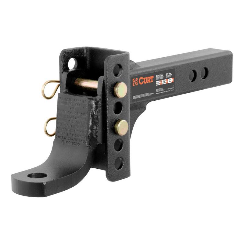 CURT 6,000 lbs. 6-3/4 in. Drop Adjustable Trailer Hitch Channel Mount with 1 in. Ball Hole (2 in. Shank) - 45901