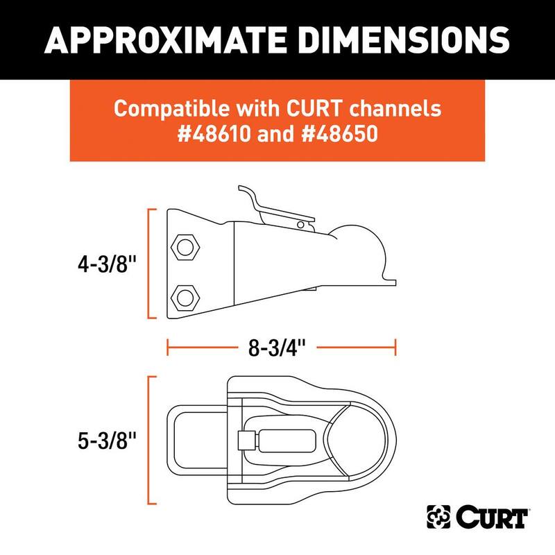 CURT 2-5/16" Channel-Mount Coupler with Easy-Lock (14,000 lbs., Black) - 25330