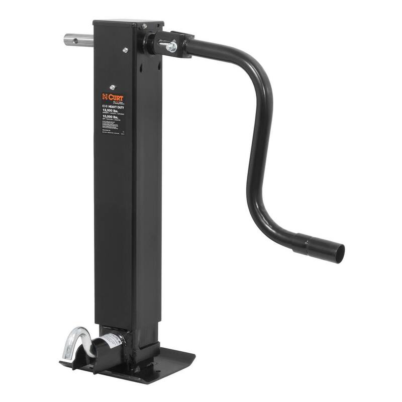 CURT Direct-Weld Square Jack with Side Handle (12,000 lbs., 12-1/2" Travel) - 28512