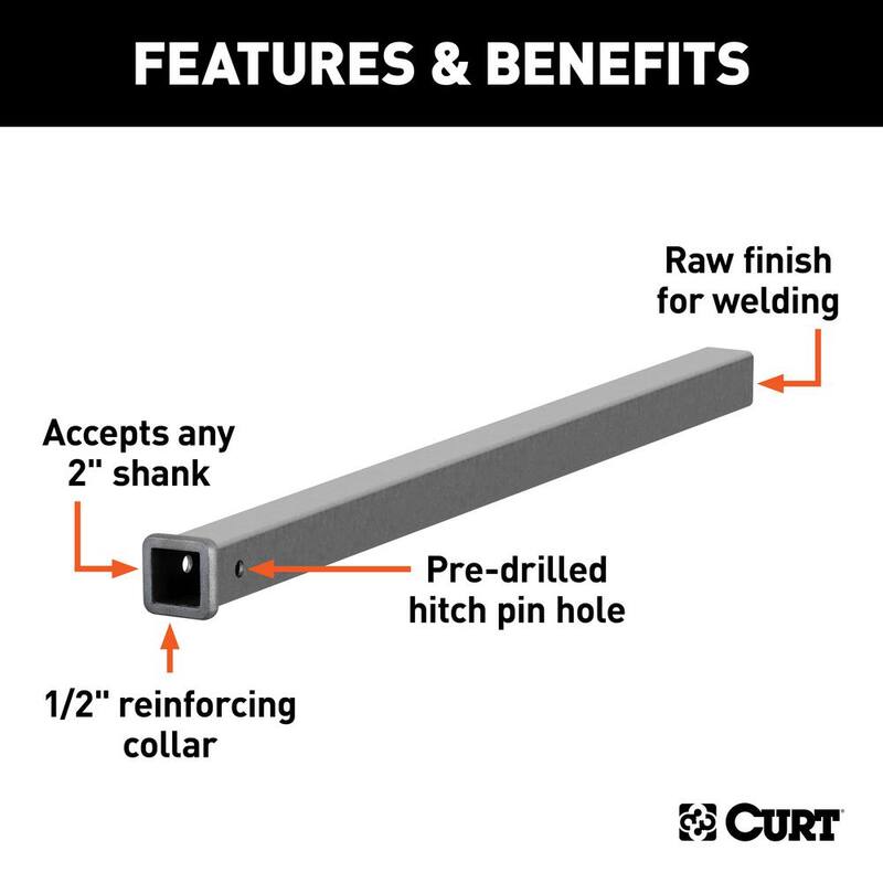 CURT 48" Raw Steel Receiver Tubing (2" Receiver) - 49480