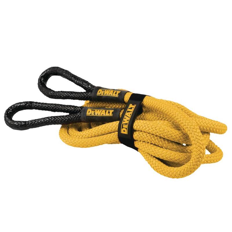 DEWALT 7/8 in. x 30 ft. Deluxe Kinetic Recovery Rope Kit, 29,300 Break Strength Includes 3/8 in. x 24 in. Shackles and Bag - DXBC90006