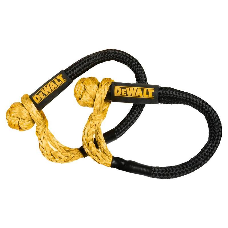 DEWALT 7/8 in. x 30 ft. Deluxe Kinetic Recovery Rope Kit, 29,300 Break Strength Includes 3/8 in. x 24 in. Shackles and Bag - DXBC90006