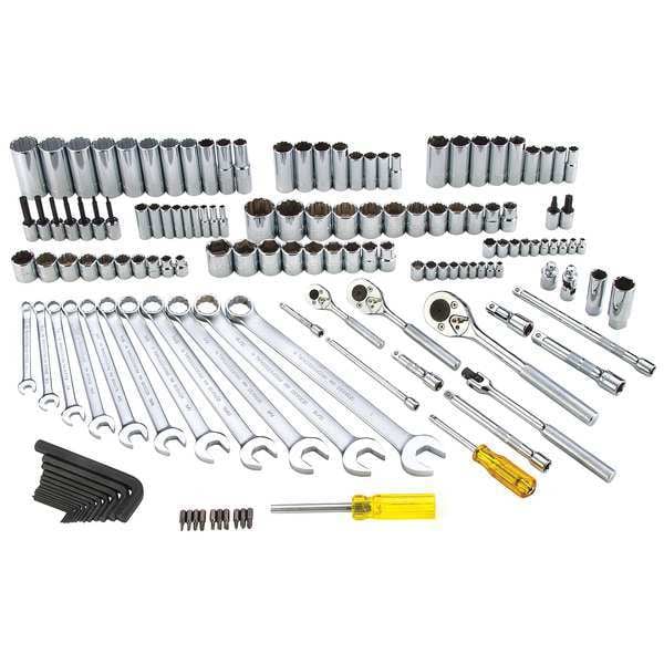 Proto 1/4", 3/8", 1/2" Drive Socket Set SAE 148 Pieces 3/16 in to 1 1/4 in , Chrome - J47148