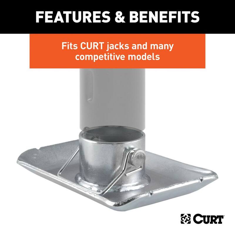 CURT Pin-On Jack Foot (Fits 2" Tube, 2,000 lbs., 1-11/16" Height) - 28272