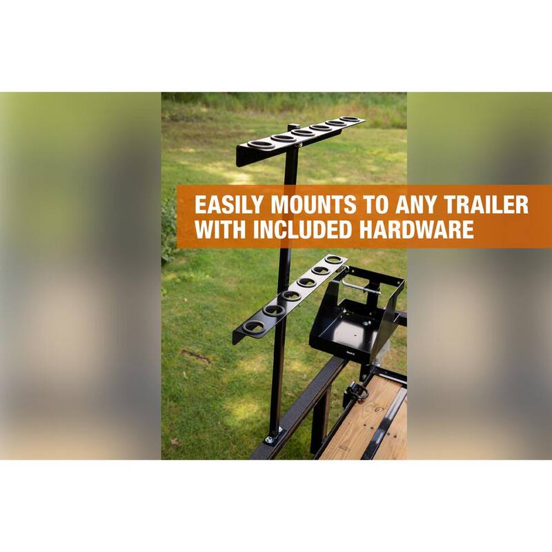 Buyers Products Company Vertical Open Landscape Trailer Hand Tool Holder Rack for Shovels Rakes and Other Tools - LT35