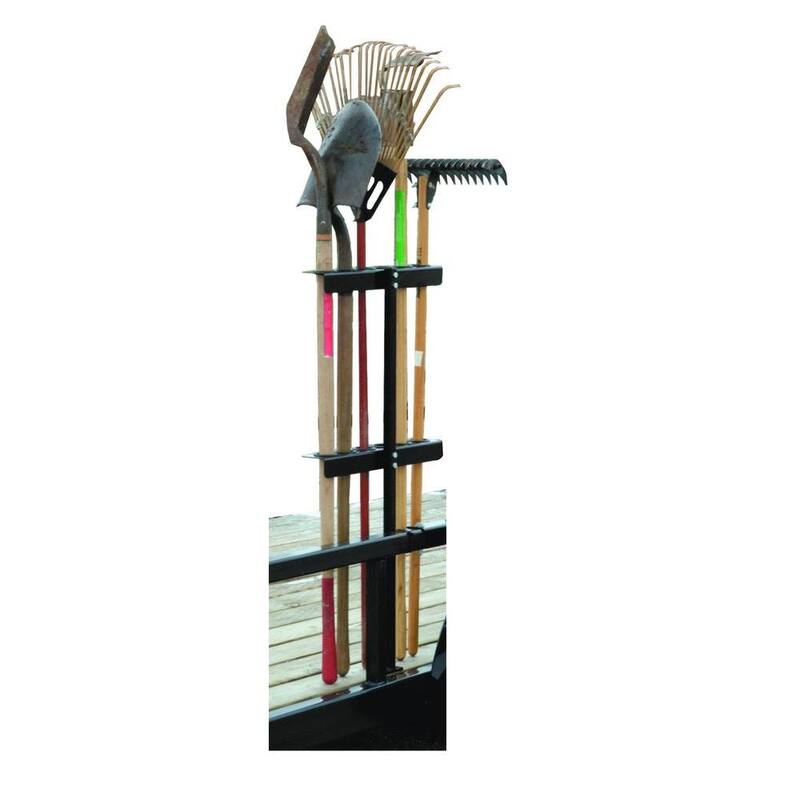 Buyers Products Company Vertical Open Landscape Trailer Hand Tool Holder Rack for Shovels Rakes and Other Tools - LT35