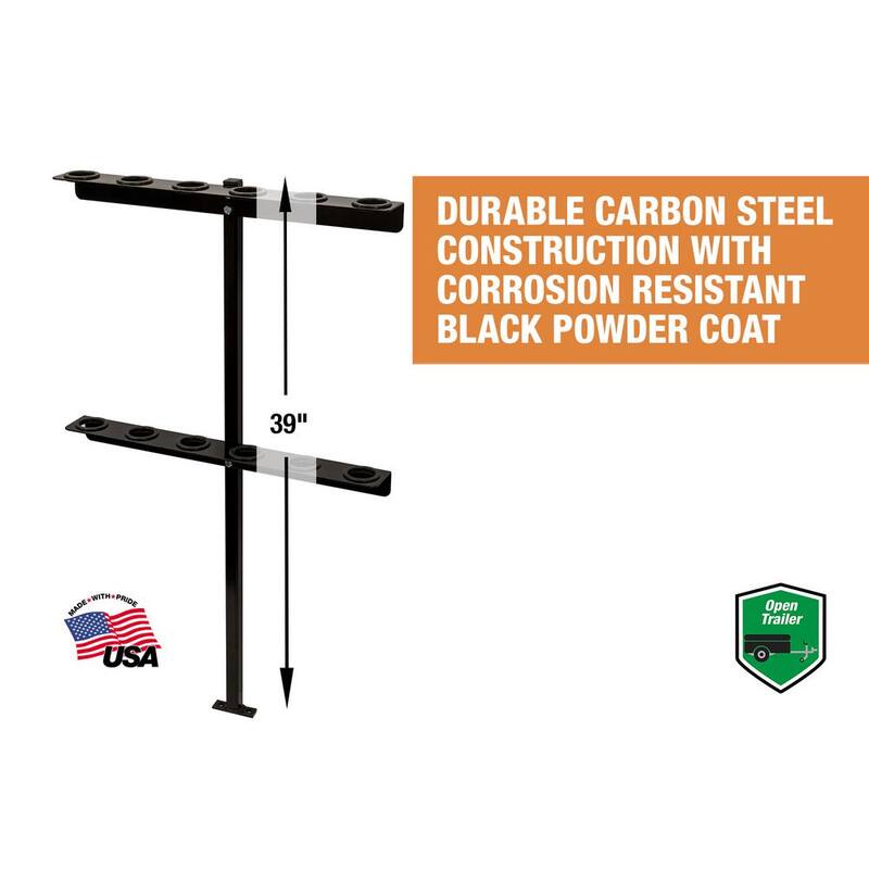 Buyers Products Company Vertical Open Landscape Trailer Hand Tool Holder Rack for Shovels Rakes and Other Tools - LT35