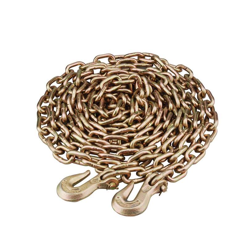 BRIDGELAND 20 ft. Grade 70 Steel Transport Chain with Grab Hooks - 91086