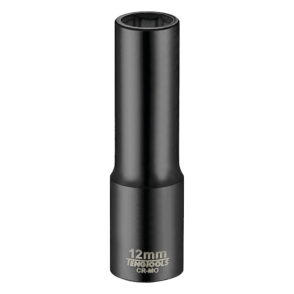 Teng Tools 12MM 1/2 Inch Drive ANSI 6 Point Metric Deep Chrome Molybdenum Impact Socket - 920612AN