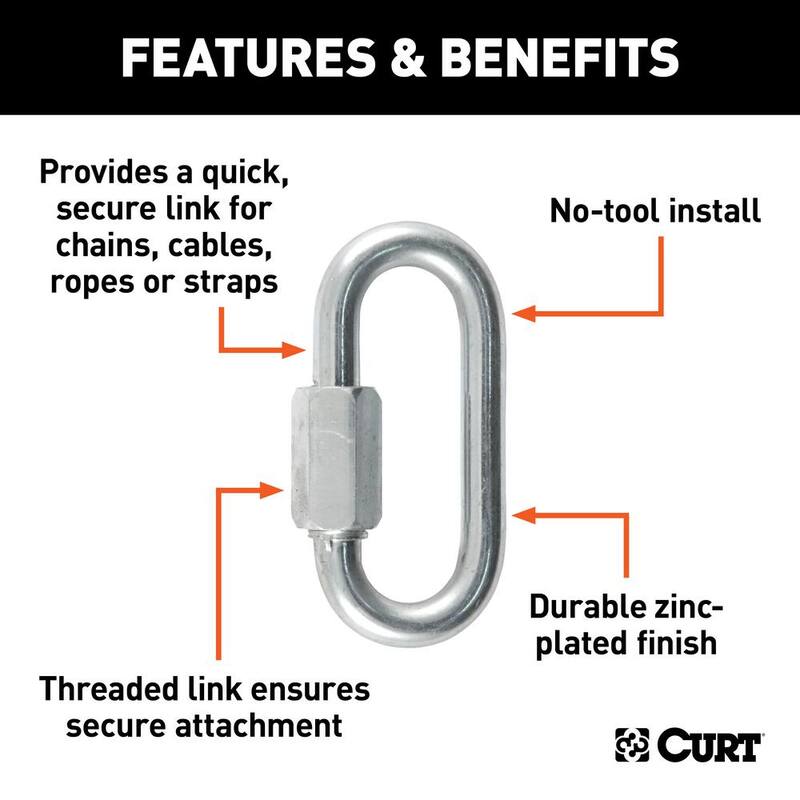 CURT 5/16" Quick Links (1,760 lbs., 2-Pack) - 82903