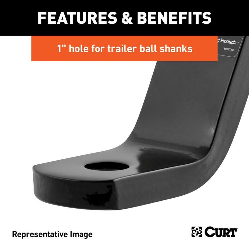 CURT Class 3 7,500 lbs. 2 in. Drop Trailer Hitch Ball Mount Draw Bar (2 in. Shank, 12-1/4 in. Long) - 45260