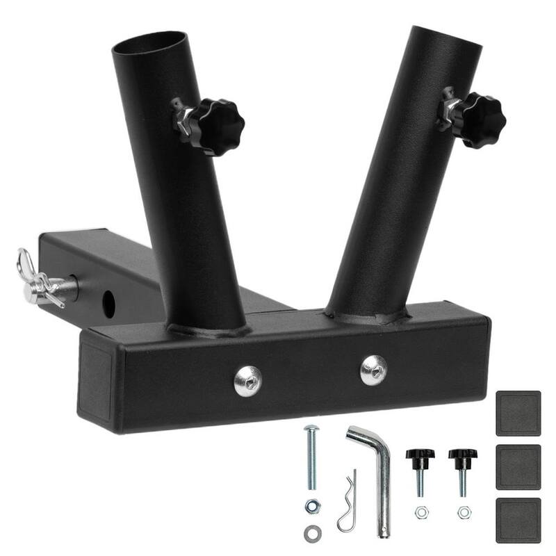 Stark 2 in. Universal Hitch Mount Double-Flag Pole Holder - 26512-H