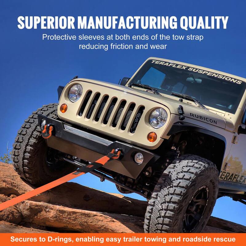 VEVOR Tow Strap 20 in.Heavy Duty Winch Cable Recovery 36,000 lbs. Tow Strap Chain for Truck Jeep SUV ATV - DZDL3IN20FTC4ICX8V0