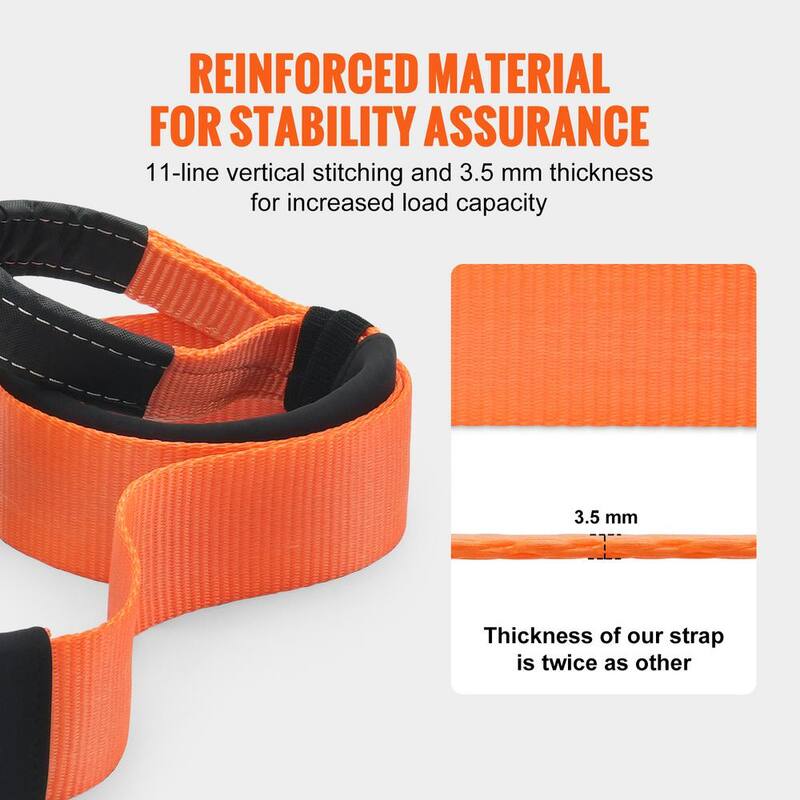 VEVOR Tow Strap 20 in.Heavy Duty Winch Cable Recovery 36,000 lbs. Tow Strap Chain for Truck Jeep SUV ATV - DZDL3IN20FTC4ICX8V0