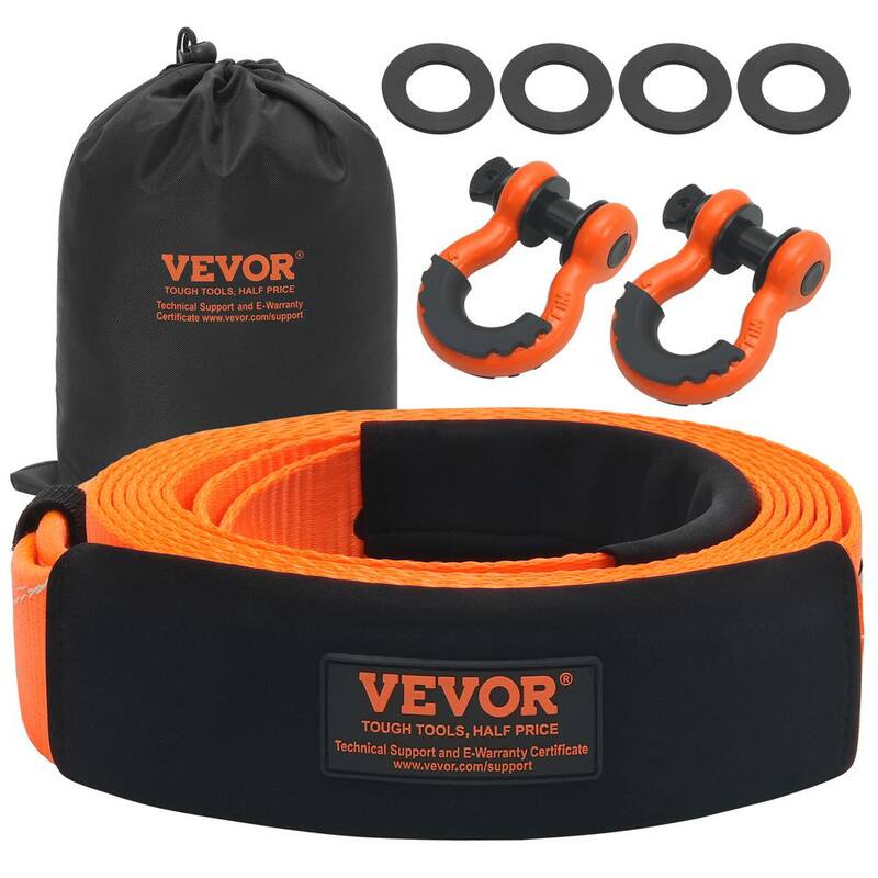 VEVOR Tow Strap 20 in.Heavy Duty Winch Cable Recovery 36,000 lbs. Tow Strap Chain for Truck Jeep SUV ATV - DZDL3IN20FTC4ICX8V0