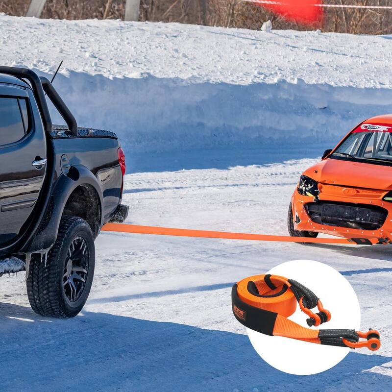 VEVOR Tow Strap 20 in.Heavy Duty Winch Cable Recovery 36,000 lbs. Tow Strap Chain for Truck Jeep SUV ATV - DZDL3IN20FTC4ICX8V0