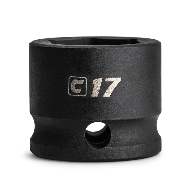 Capri Tools 17 mm Stubby Impact Socket, 3/8 in. Drive, 6 Point, Metric - CP53437
