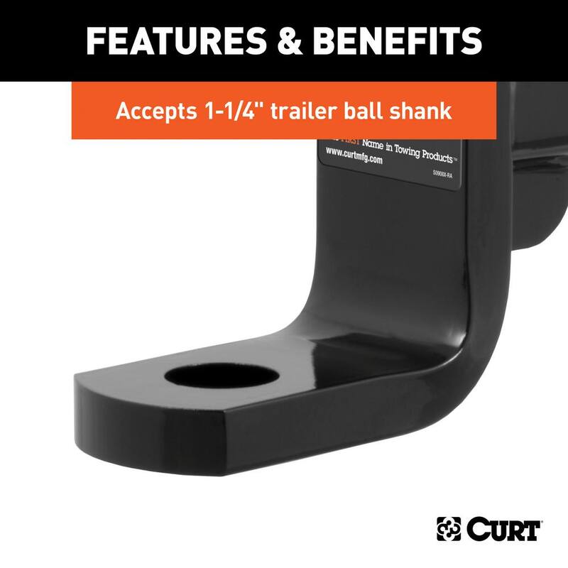 CURT Class 4 10,000 lbs. 8 in. Drop Trailer Hitch Ball Mount Draw Bar (2 in. Shank, 9-3/8 in. Long) - 45338