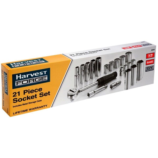 Protectionpro 0.37 in. Drive SAE Socket Set with Metal Case - 21 Piece - PR3308460