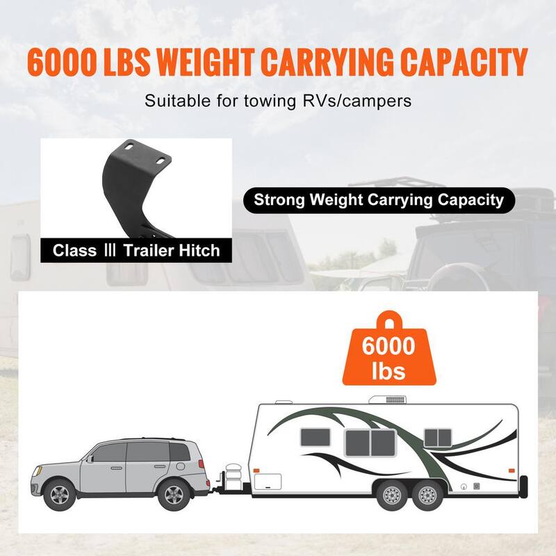 VEVOR Class 3 Trailer Hitch, 2 in. Receiver, Q455B Steel Tube Frame, Compatible with 2017-2023 Honda CR-V, 6000 lbs., Black - GGLJQTG2YCHOTGMJ9V0-730