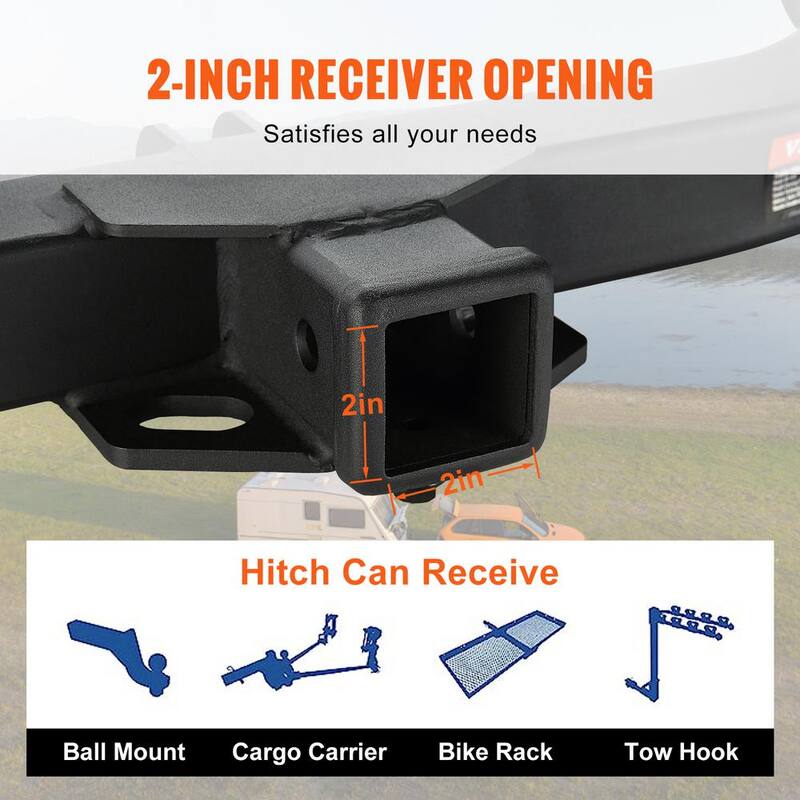 VEVOR Class 3 Trailer Hitch, 2 in. Receiver, Q455B Steel Tube Frame, Compatible with 2017-2023 Honda CR-V, 6000 lbs., Black - GGLJQTG2YCHOTGMJ9V0-730