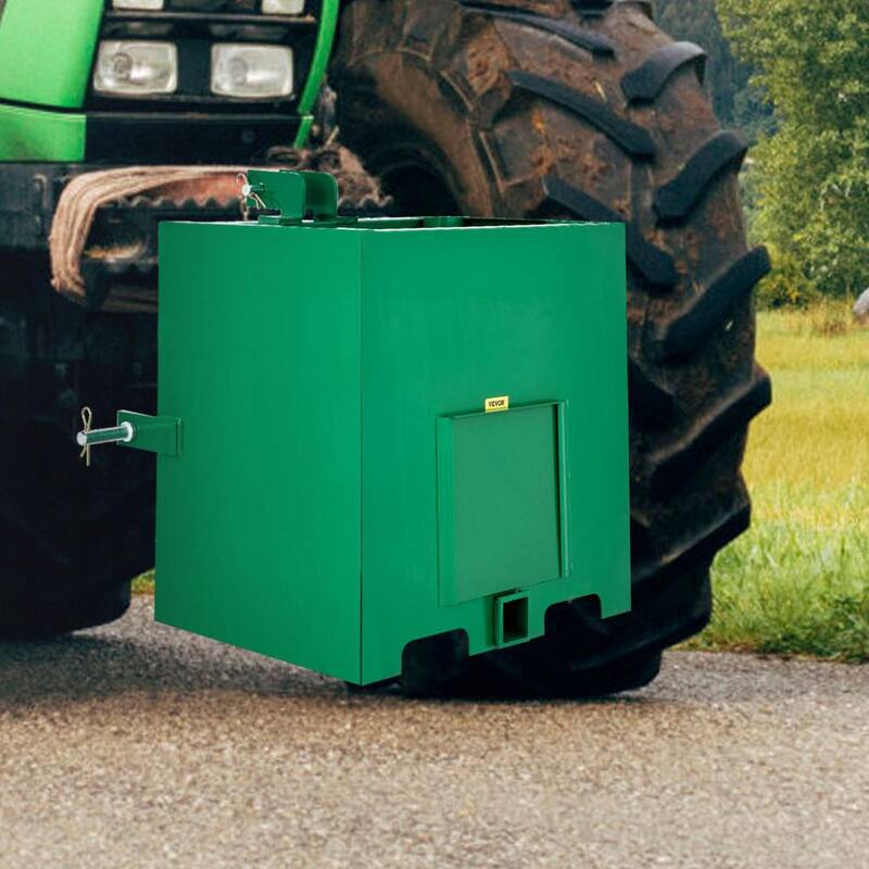 VEVOR 3-Point Ballast Box 800 lbs. Capacity Hitch Ballast Box Heavy-Duty Steel 5cu. ft. Volume Tractor Ballast Box, Green - YZXSD1L2YCGREEN01V0