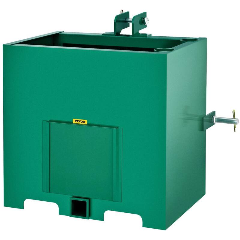 VEVOR 3-Point Ballast Box 800 lbs. Capacity Hitch Ballast Box Heavy-Duty Steel 5cu. ft. Volume Tractor Ballast Box, Green - YZXSD1L2YCGREEN01V0