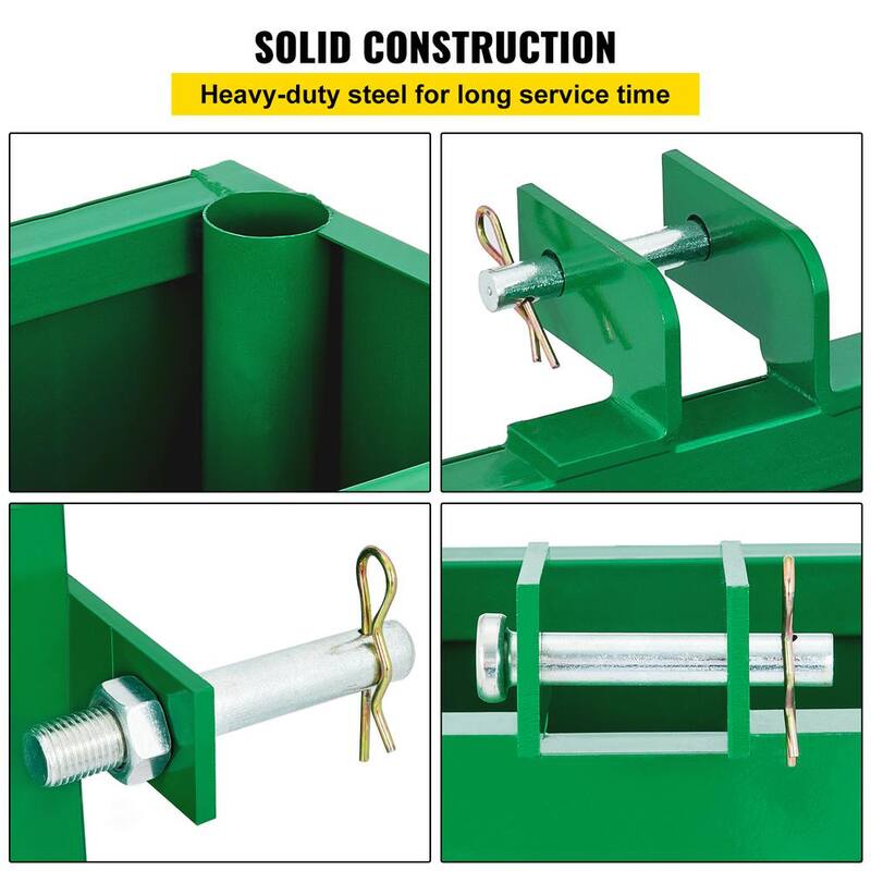 VEVOR 3-Point Ballast Box 800 lbs. Capacity Hitch Ballast Box Heavy-Duty Steel 5cu. ft. Volume Tractor Ballast Box, Green - YZXSD1L2YCGREEN01V0